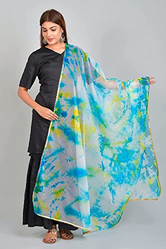 Women's Floral Print Fashionable Chunni Organza Printed Dupatta2