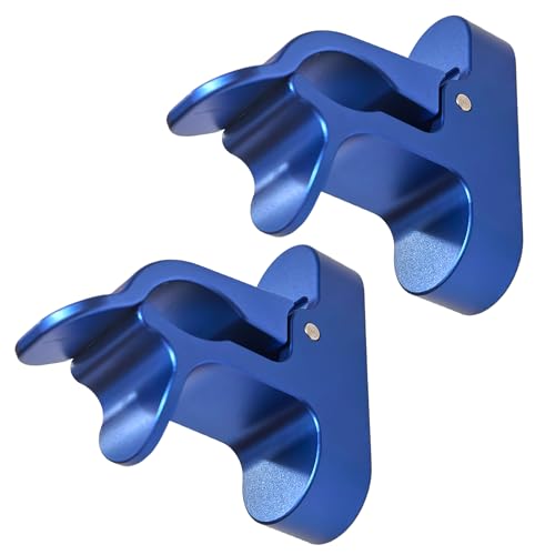 2-Pack Magnetic Golf Holder Clip for Golf Cart with Hook Design, Aluminum Alloy Golf Cart Hold with Secure Grip & Hook & Loop Strap, Golf Cart Accessories, Ideal Golf Gifts for Men - Blue