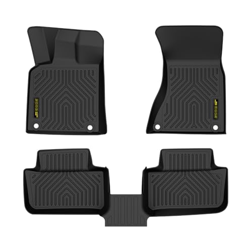 PIT66 TPE Floor Mats Fit Porsche Macan 2014 2015 2016 2017 2018 2019 2020 2021 2022 2023 2024 2025 1st & 2nd Row Truck Accessories Cargo Liners All Weather Protection 3Pcs alfombras para car