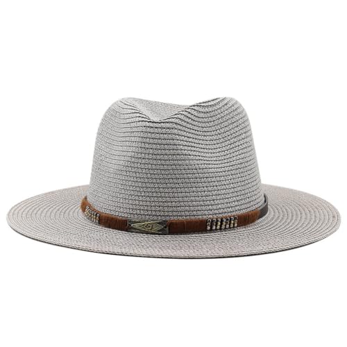 Chapeau de paille cowboy gris L pour vos journées ensoleillées à la plage