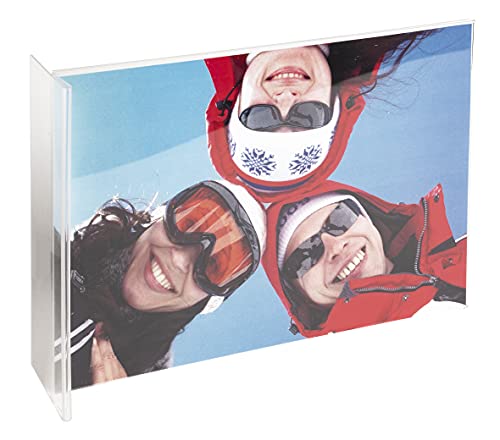 Exacompta 85158D Prospekthalter DIN A5 Hochformat aus stoßfestem Acryl T-Fuß ideal zur Präsentation Flyerhalter Aufsteller transparent