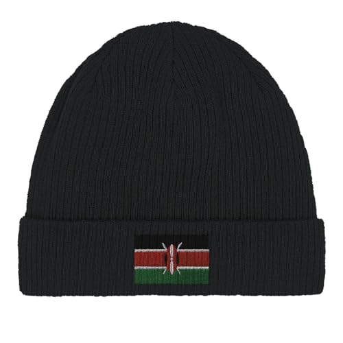 Bonnet en coton drapeau du Kenya - Chapeau tricoté souple et couvre-chef ethnique