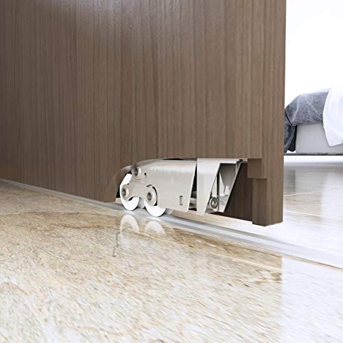 DIYHD Kit de rolamento de trilho oculto para porta de celeiro deslizante flutuante de 96,5 cm com tr