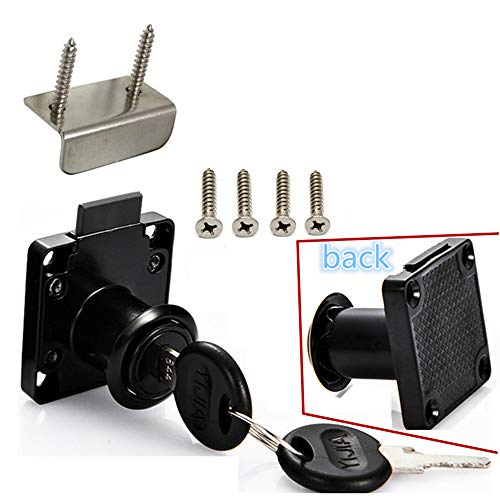 Drawer Lock Letter Box Lock Desktop Lock Door Lock.Suitable for Wooden cabinets.Model CT-138-22, (Opening Diameter 0.75 inch / 19MM) for Door Panels with a Thickness of 17 mm-22 mm. 1pcs [Black]