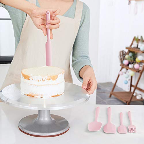 Rebekah Heat Resistant Silicone Spatula Set, Nonstick Premium Rubber Kitchen Utensil For Baking, Cooking, Mixing Tools, Bpa Free, Pink #TOP4