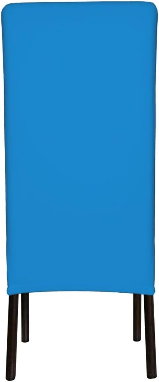 Solid Color Blue Prints Protection Cover for Dining Chair – Stretchy & Wrinkle-Resistant Chair Throw Covers for Dining Room, Hotel, and Event Decor