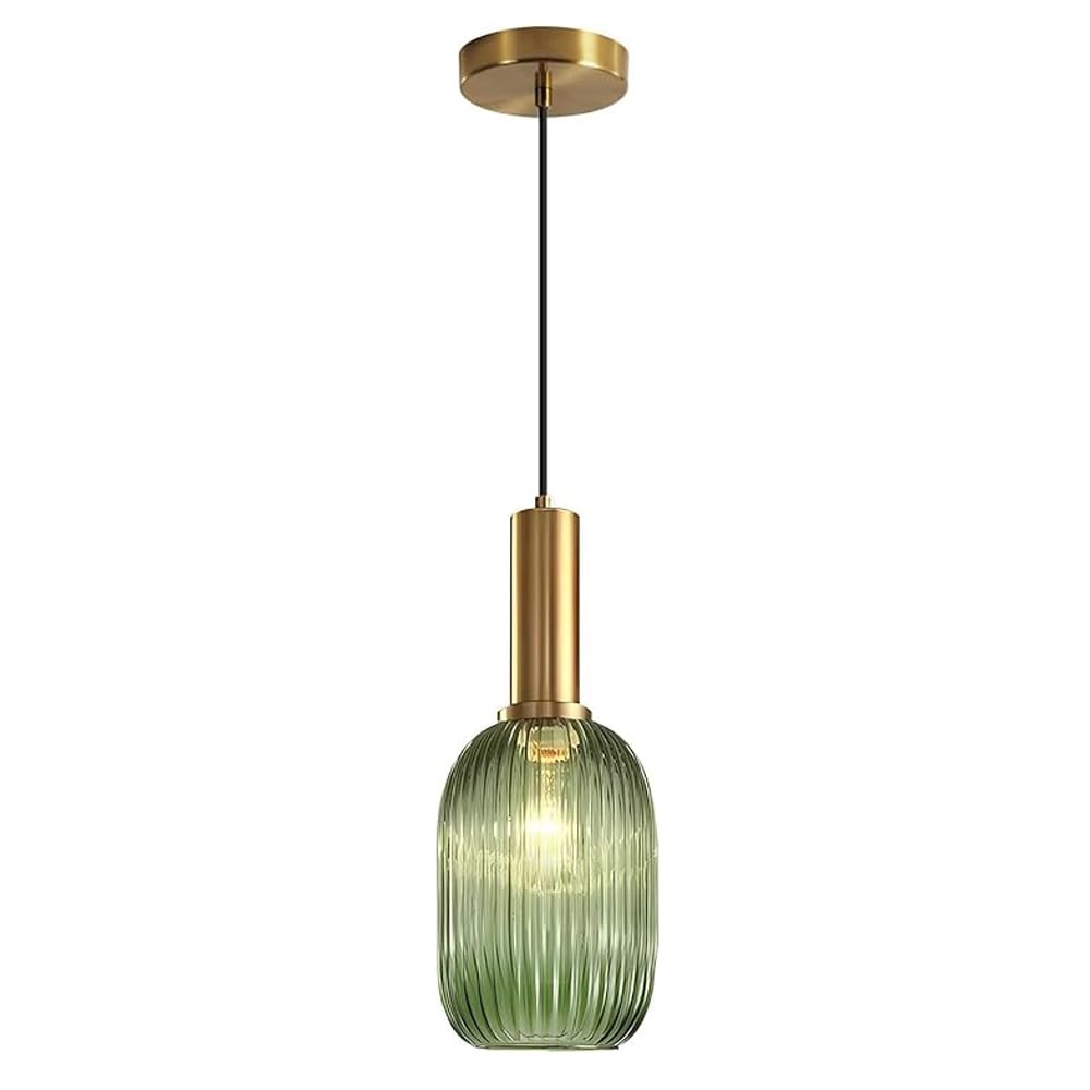 GUOGUOSM Nordic Industrial Style Glass Hanging Light, Height Adjustable Pendant Lamp, Creative Single Head Chandelier, Dining Room Corridor Bedroom Decorative Lighting Fixtures