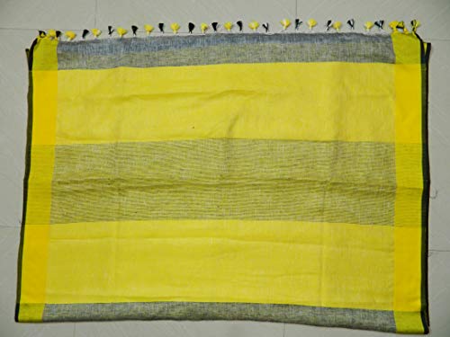 INDIA SILK PWCS LTD yellow bhagalpuri silk saree – image 6