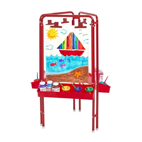 Colorations 3-Way Indoor/Outdoor Acrylic Panel Easel, Outdoor Play, Drawing, Adjustable Easel, Art Craft Painting, Arts and Crafts