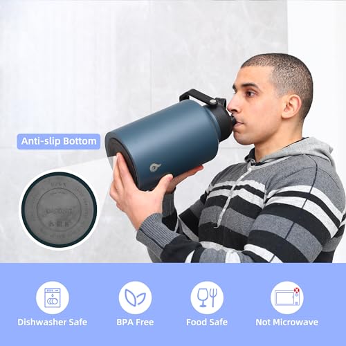 Image of BJPKPK 64oz Insulated Water Bottle, Half Gallon Stainless Steel Water Jug