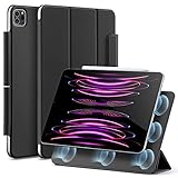 ESR Magnetische Hülle kompatibel mit iPad Pro 12.9 5G 2021, Auto Schlafen/Wachen, Smart Case mit Pencil 2 Unterstützung und Trifold Ständer,Schwarz