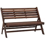Outsunny Panchina da Giardino da 2 Posti Pieghevole, Panchina da Esterno a Doghe in Legno ...