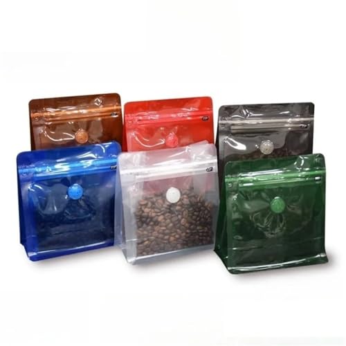 Bolsas de café con válvula reutilizables transparentes de 19x20x8cm para frutos secos 2
