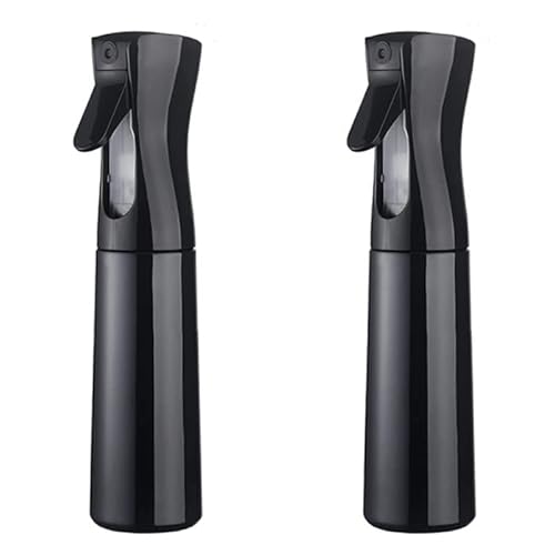 ZHIYE 2pcs Hair Spray Bottle, Continuous Water Mister Spray Bottle Empty, Aerosol Fine Mist Curly Hair Spray Bottle for Taming Hair in Morning, Hairstyling, Plants, Pets, Cleaning-5.4oz/160ml (Black)