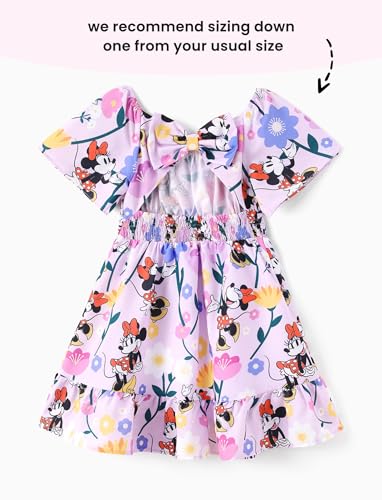 Disney Princess Frozen Minnie Mouse Lilo and Stitch Girls' Tulle Dress Elegant Ruffle Short Sleeve Summer Clothing 2-13 Years