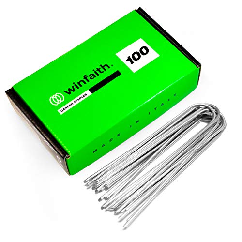 Winfaith Piquets à U Fixage des tuyaux Pièces 100 Made in Italy en Acier EN 10204 3.1 Galvanisé à Chaud - Inoxydable Jardin Gazon Artificiel Accroche - Mesures mm H150 x L30 x D3 Cover