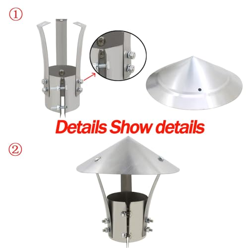 Tuyau de 240 mm protégé de la pluie avec le chapeau de cheminée en acier inoxydable conique - 6