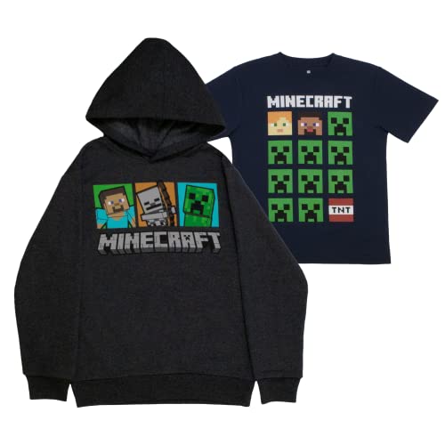 Ensemble sweat à capuche et t-shirt Minecraft garçon vêtement enfant coton