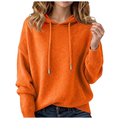 Fall Sweaters for Women V Neck Soft Pullover Drawstring Hooded Sweatshirts - image 4