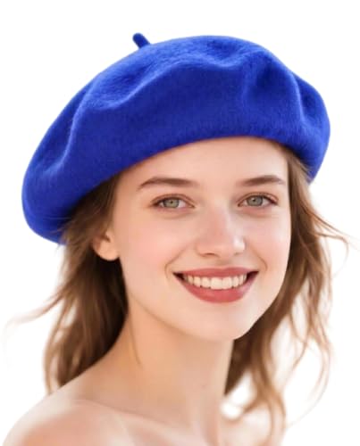 UIBGPU Wool French Beret Hats for Women Classic Winter Beanie Cap