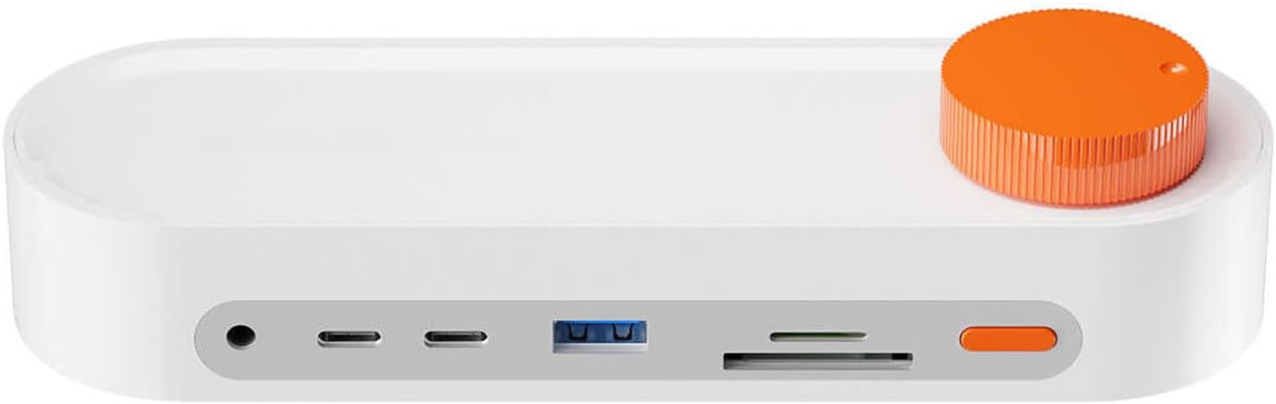 12-in-1 Knob Docking Station, RGB Knob USB C Hub, with 45W PD/5Gbps Data Port/5 USB/480Mbps Wireless Peripherals/3.5mm Audio Jack, for Various Desktop Devices