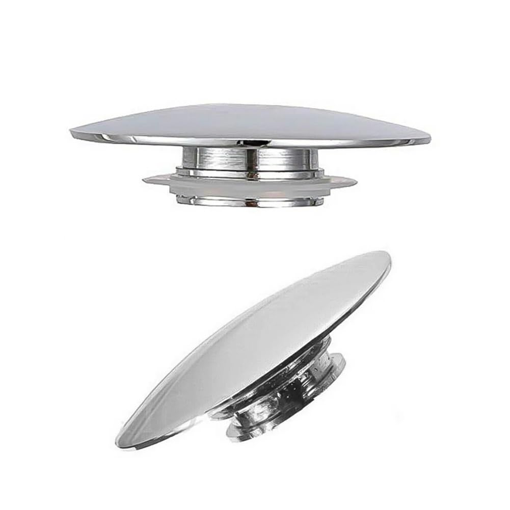 Tappo di scarico per lavabo da 66 mm, tappo a pressione per lavabo da bagno (2 pezzi)