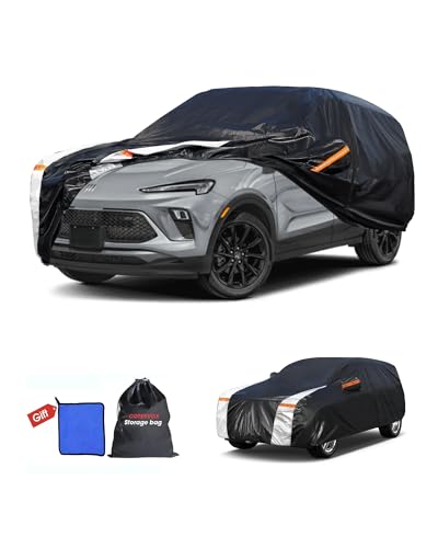Image of Multi-Layer Car Cover Custom Fit for Buick Encore GX(20192026), 100% Waterproof All Weather for Automobiles, Gift with Towel, Heavy Duty Car Covers for Rain Sun UV Protection with Door Zipper