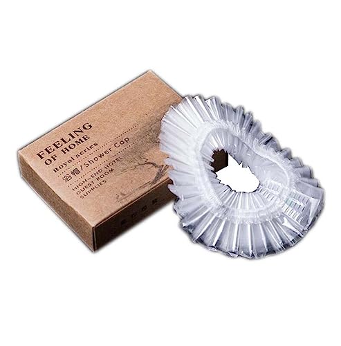 Gorros de ducha desechables de plástico transparente, 100 unidades, para viajes en hoteles