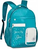 Mochila Escolar de Costas Azul Glitter Juvenil Feminina com Brilho | Leve e Resistente para Escola e Passeio Cor Azul