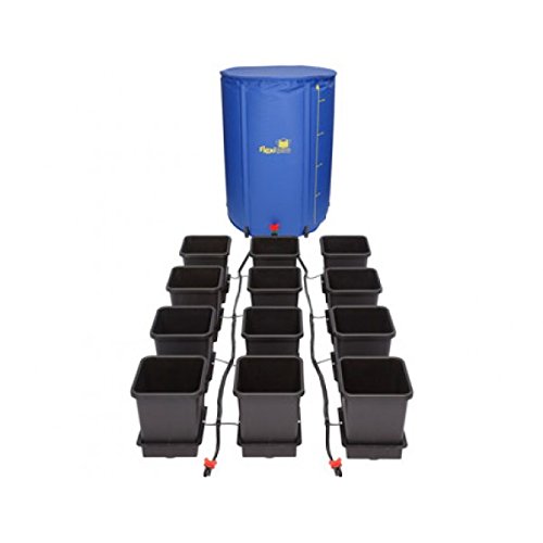AutoPot 12 Pot System with 3.9 gal pots and 60 gal FlexiTank - Self-Watering Gravity-Fed Hydroponic Indoor System, Black