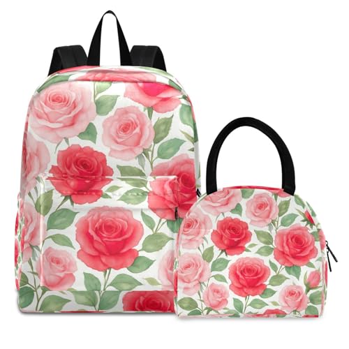 Sac à dos de camping et grand sac d'école floral pour la randonnée