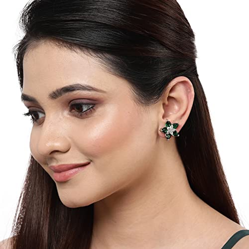 Image of Zeneme Earring Handmade Rhodium Plated Lightweight Pink Star Shaped Studs Earrings Jewellery For Girl And Women