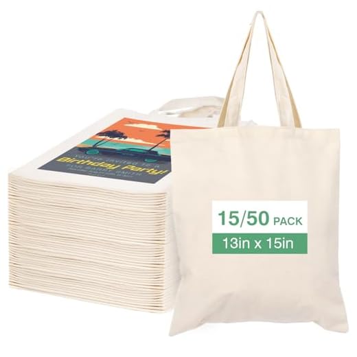 50 Pack Reusable Lightweight Canvas Bags