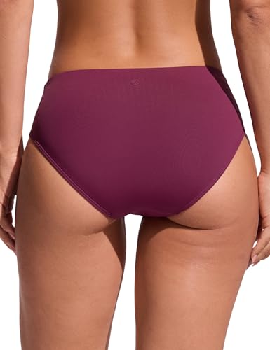Image of CRZ YOGA Mid Waisted Bikini Bottoms | Mid Cut Leg, Medium Bum Coverage, Full Lining, Swim, Bathing Suit Briefs for Women