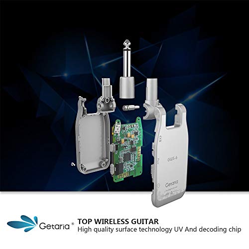 Getaria Guitar Transmitter Receiver Wireless Guitar System Built-in Rechargeable Lithium Battery For Electric Guitar Bass GWS-6 - Thumbnail 5