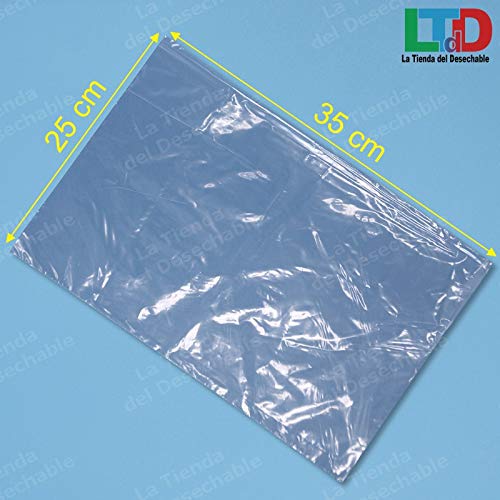 La Tienda Del Desechable 100 Bolsas Polietileno sin Cierre, Transparentes 25 x 35 cm. (Galga100)