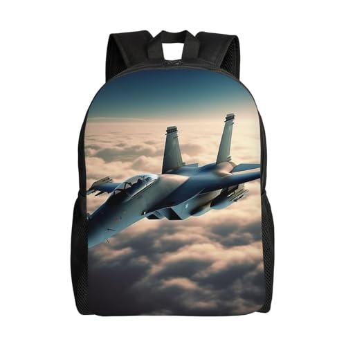 Travel Backpack for Women Men Aircraft Fighter Jets Laptop Backpack Large College Bag Waterproof Casual Daypack