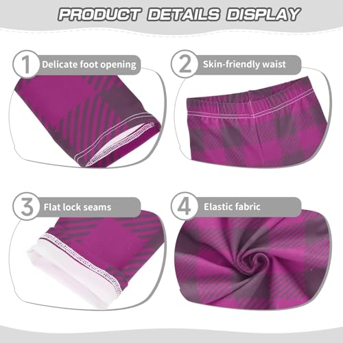 Violet Buffalo Plaid Shorts for Teen Girls Cotton Cartwheel Shorts Swimsuit for Dance Party3