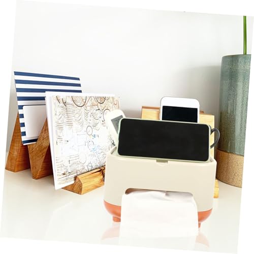 Boîte de rangement de mouchoirs avec couvercle compartimenté pour bureau - 6