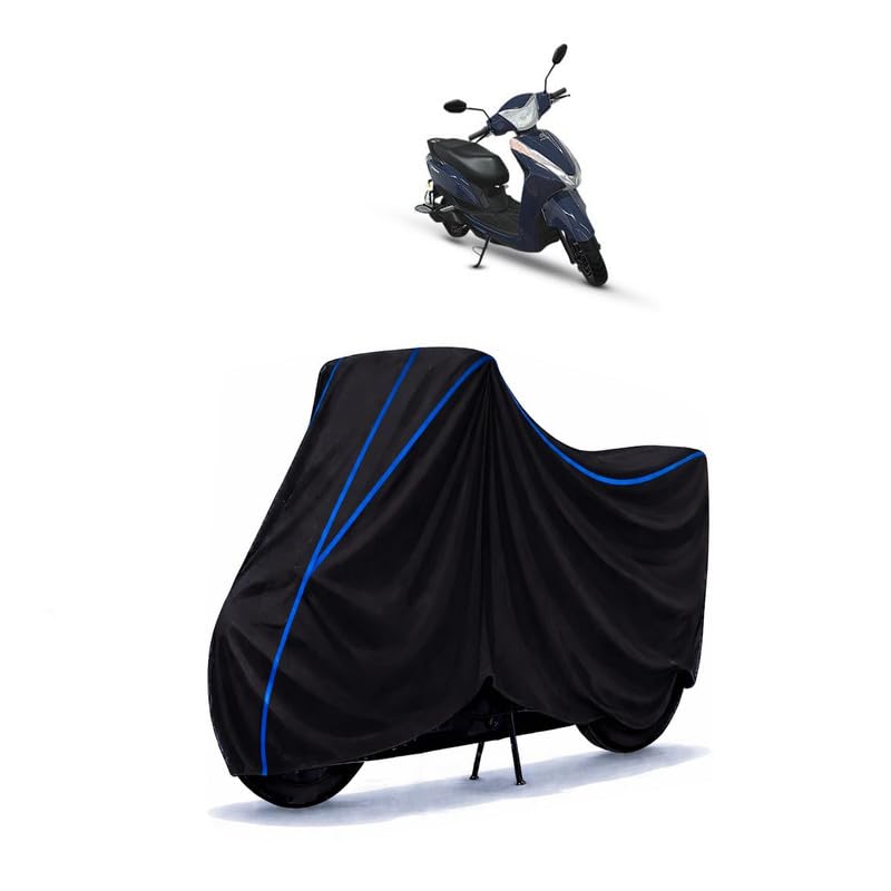 Image of Scooty Cover Water Resistant for Magnus Electric | Universal Scooter & Bike Cover | Heavy Duty UV Dust, Rain & Scratch Protection Weather Indoor Outdoor | Black with Blue Piping