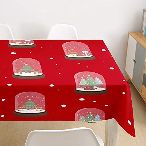 Morbuy Manteles Navideño Manteles de Mesa Impermeable Antimanchas Rectangular Lavable Manteles de Poliéster para Cocina Comedor Decoración del Hogar (Manualidades navideñas,140x200cm)