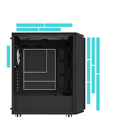 Montech Air X ARGB - Black ATX Mid-Tower Case/ Super High Airflow/ Tempered Glass Side Panel, Pull Out Glass/ Metallic Diamond Mesh Front Panel/ 200 mm ARGB Fans2 & 120mm ARGB Fan1 Pre-Installed