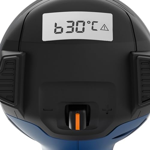 Bild 5 - Steinel Heißluftpistole HL 2020 E, 2200 W Heißluftfön, LCD-Display, 80°-630°C, Resthitzeanzeige, rutschfest , Faltschachtel