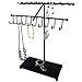 MyGift 15 inch Black Metal 30-Hook Necklace/Bracelet Jewelry Organizer Display Rack