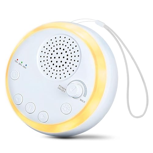 White Noise Machine - Portable Sound Machine & Night Light for Baby Adult, 16 Soothing Sound, Noise Canceling for Office & Sleeping, Sound Therapy for Home, Travel, Meditation, Registry Gift