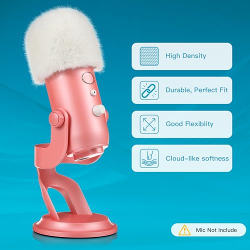 ZealSound Furry Mic Cover for Blue Yeti/Yeti Pro/Razer Seiren Mini/zealsound k66, Microphone Pop Filter with Furry Wind Muff - Image 2