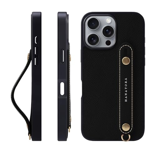 HANATORA for iPhone 16ProMax �P�[�X �{�v �ϏՌ� �w�ʃx���g �X�}�z�P�[�X �X�}�z �X�^���h�@�\ �l�b�N �X�g���b�v �t�� �G���{�X���U�[ �M�t�g �}�O�l�b�g�Ȃ� �u���b�N NGH-16ProMax-Black
