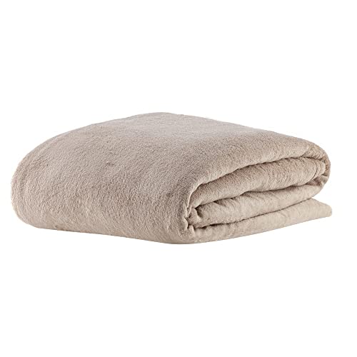 Cobertor Manta Casal King Home Design Corttex Original Antialérgico Lisa Macia Inverno Soft (Bege)