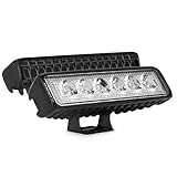 YITAMOTOR Single Row LED Light Bar 2PCS 18W 6Inch Spot Led Light Pods Light Offroad Work Light Fog Lights Driving Light for Truck Boat Tractors SUV ATV 4WD Car Golf Cart 12V 24V, 2 Years Warranty