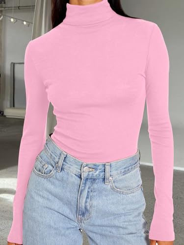 Image of Trendy Queen Women's Turtleneck Long Sleeve Shirts Basic Underwear Tops Winter Clothes 2026